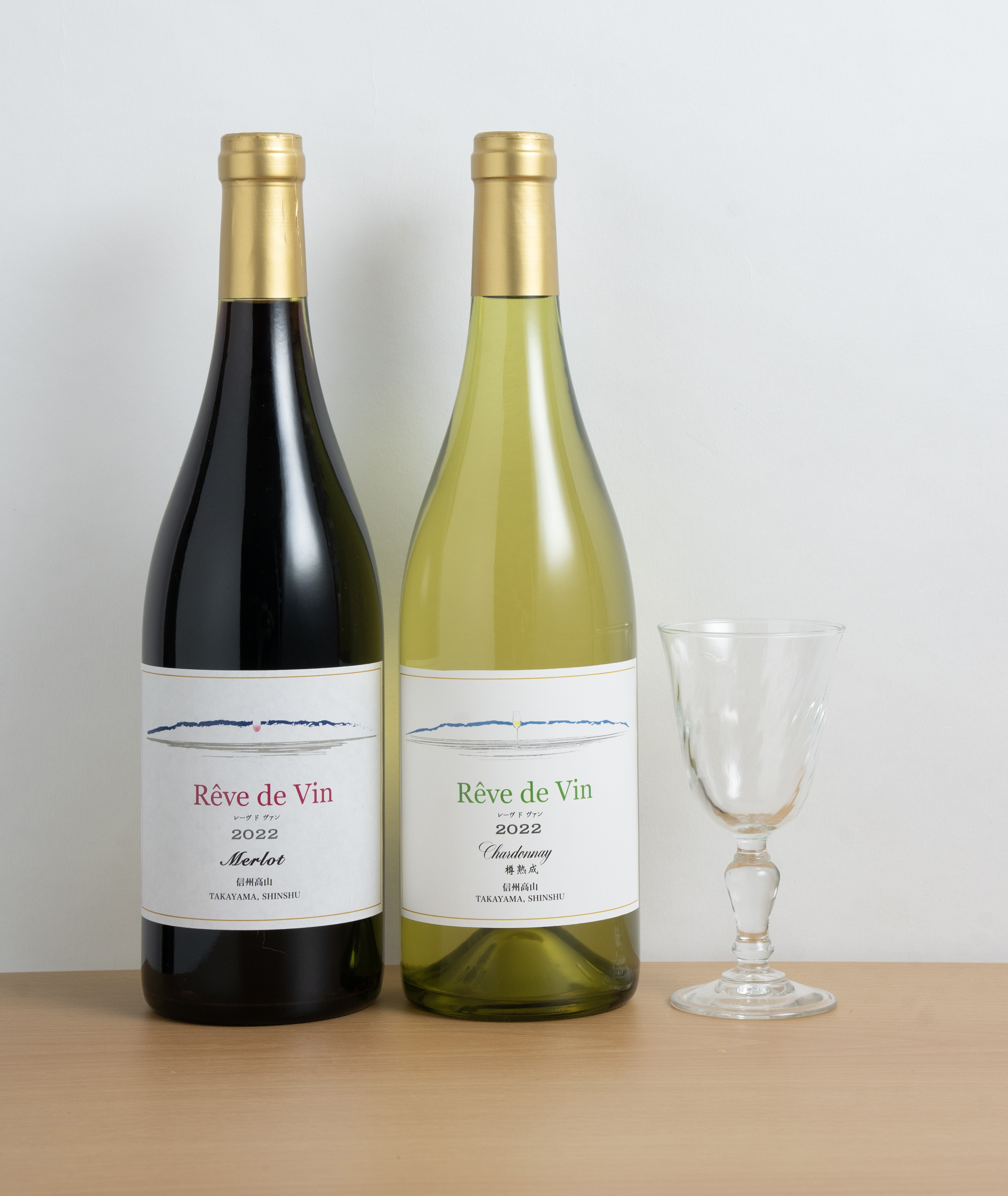 Reve de Vin ／レーヴドヴァン シャルドネ[樽熟成]2022＆メルロー 2022（2本セット）【完売いたしました】